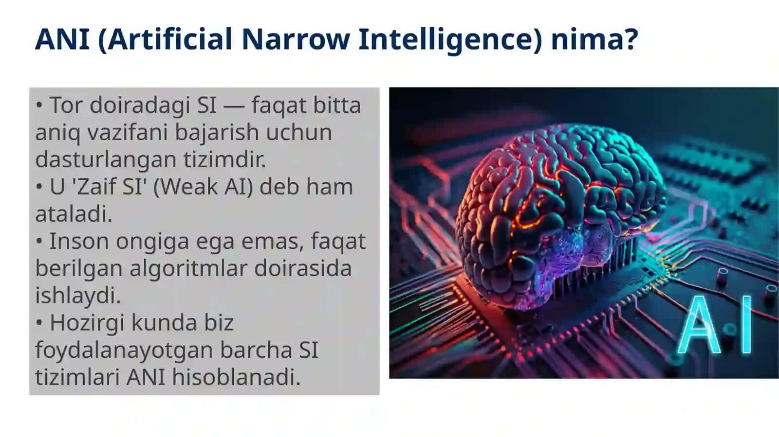 Sun'iy Intellekt (ANI) 2