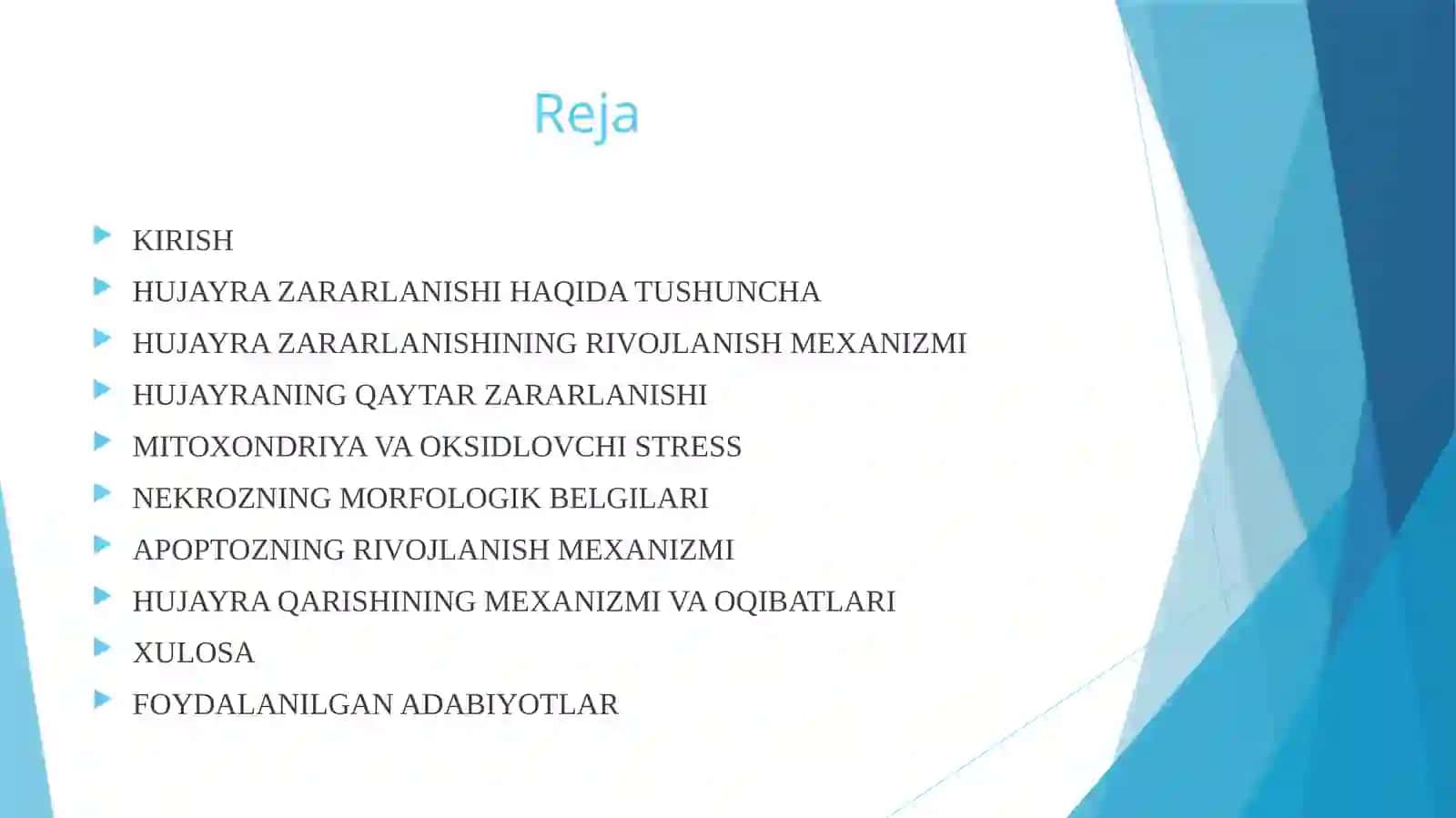 Hujayraning qaytarvaqaytmas zararlanishi 2