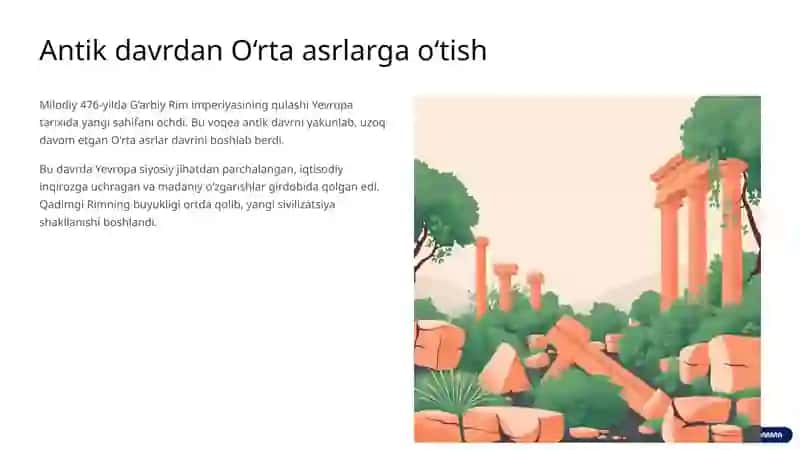 V-IX asrlarda Yevropa madaniyati: Jahon tarixida o‘rni 2