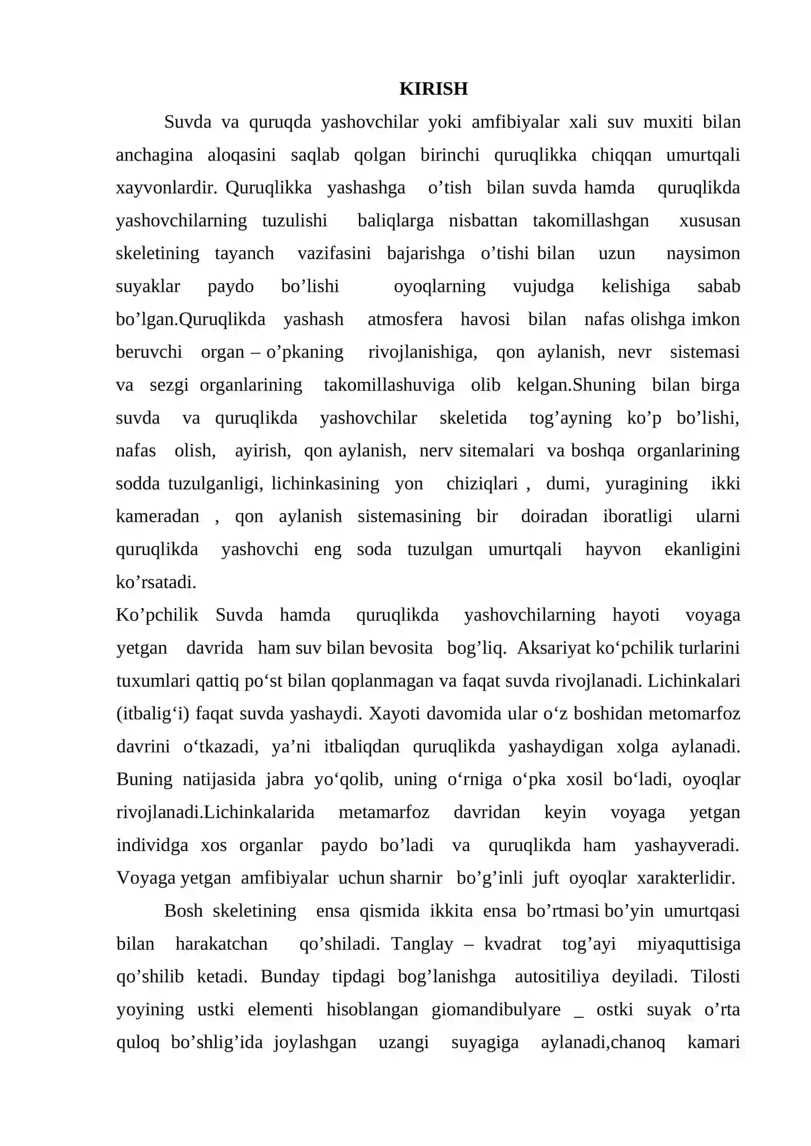 KO’L BAQASI MISOLIDA AMFIBIYALARNING TUZILISHI VA BIOLOGIC XUSUSIYATLARI 2