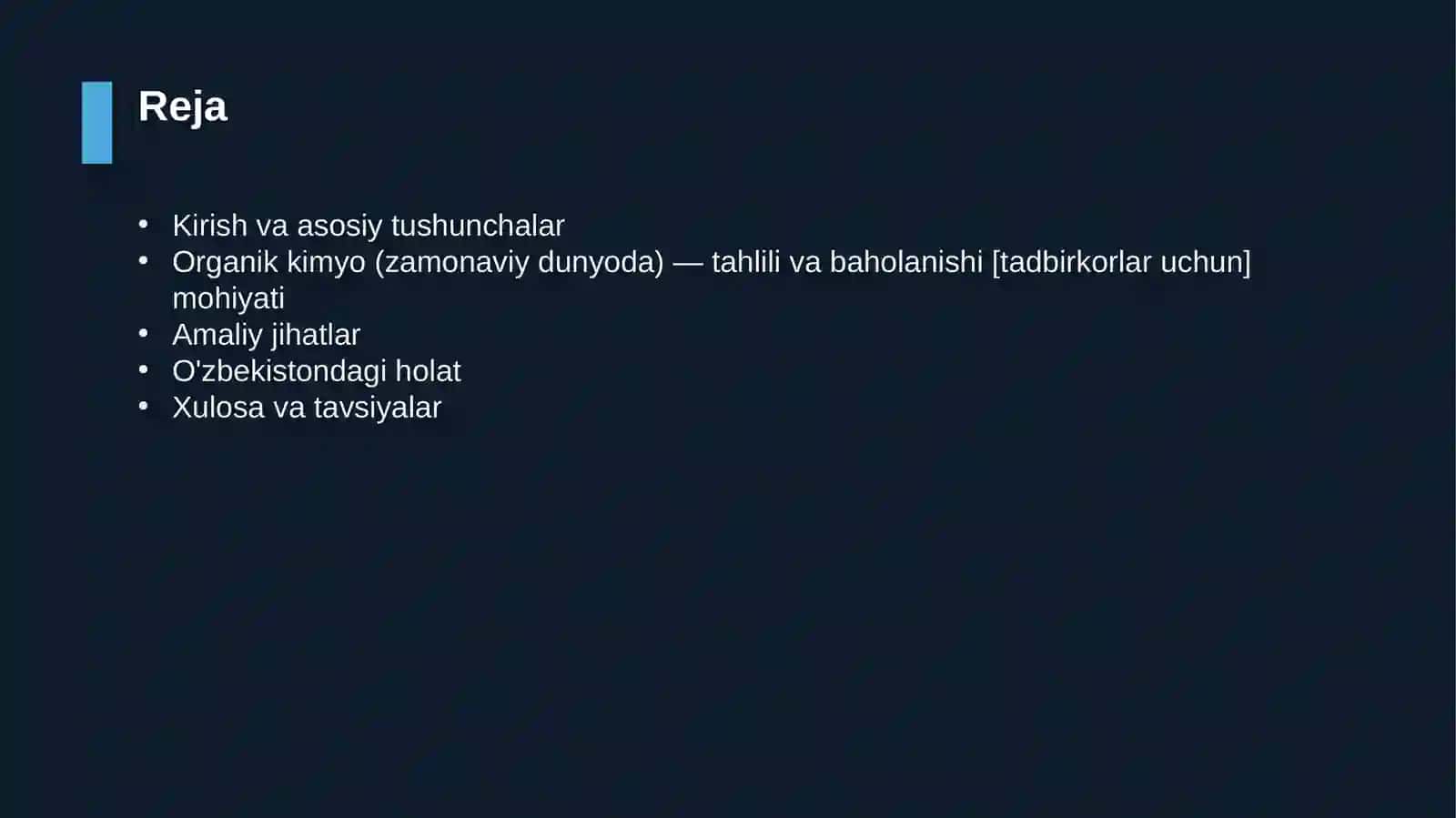 Organik kimyo (zamonaviy dunyoda) — tahlili va baholanishi [tadbirkorlar uchun] 2