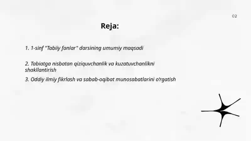 1-sinf "Tabiiy fanlar" fanining maqsad va vazifalari 2