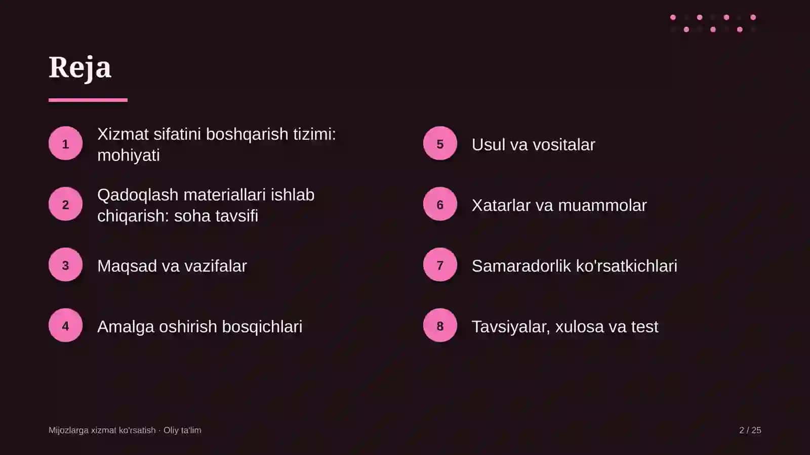 qadoqlash materiallari ishlab chiqarishda xizmat sifatini boshqarish tizimi 8589 2