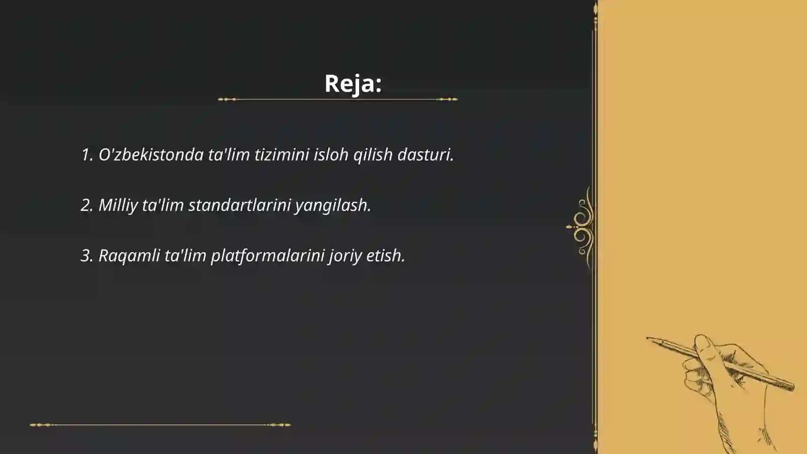 O'zbekiston respublikasida ta'lim sohasida amalga oshirilayatotgan islohotlar 2
