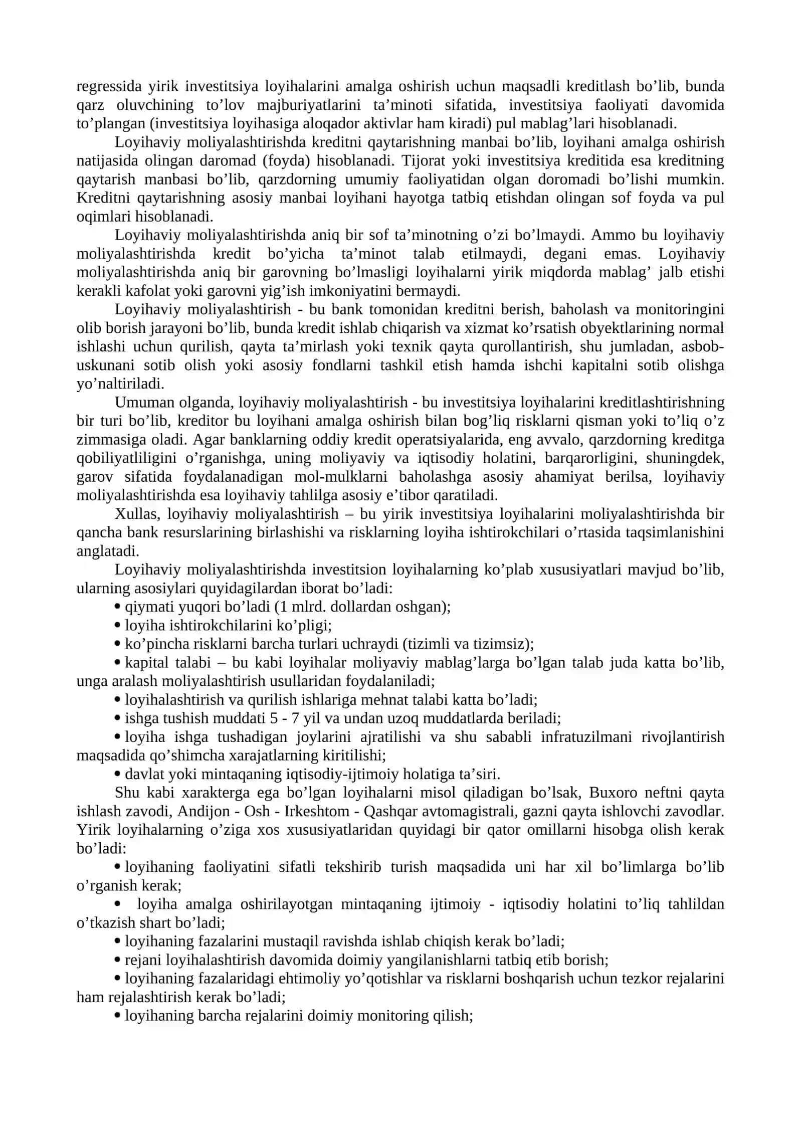Investitsiyalarni loyihaviy moliyalashtirish 2
