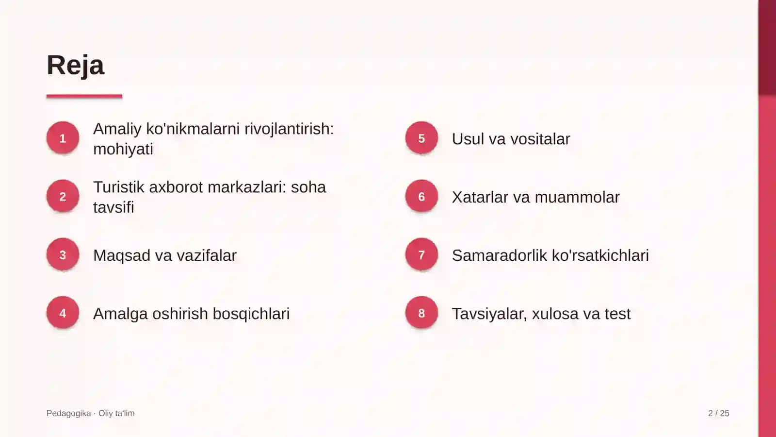 turistik axborot markazlarida amaliy ko'nikmalarni rivojlantirish 3390 2