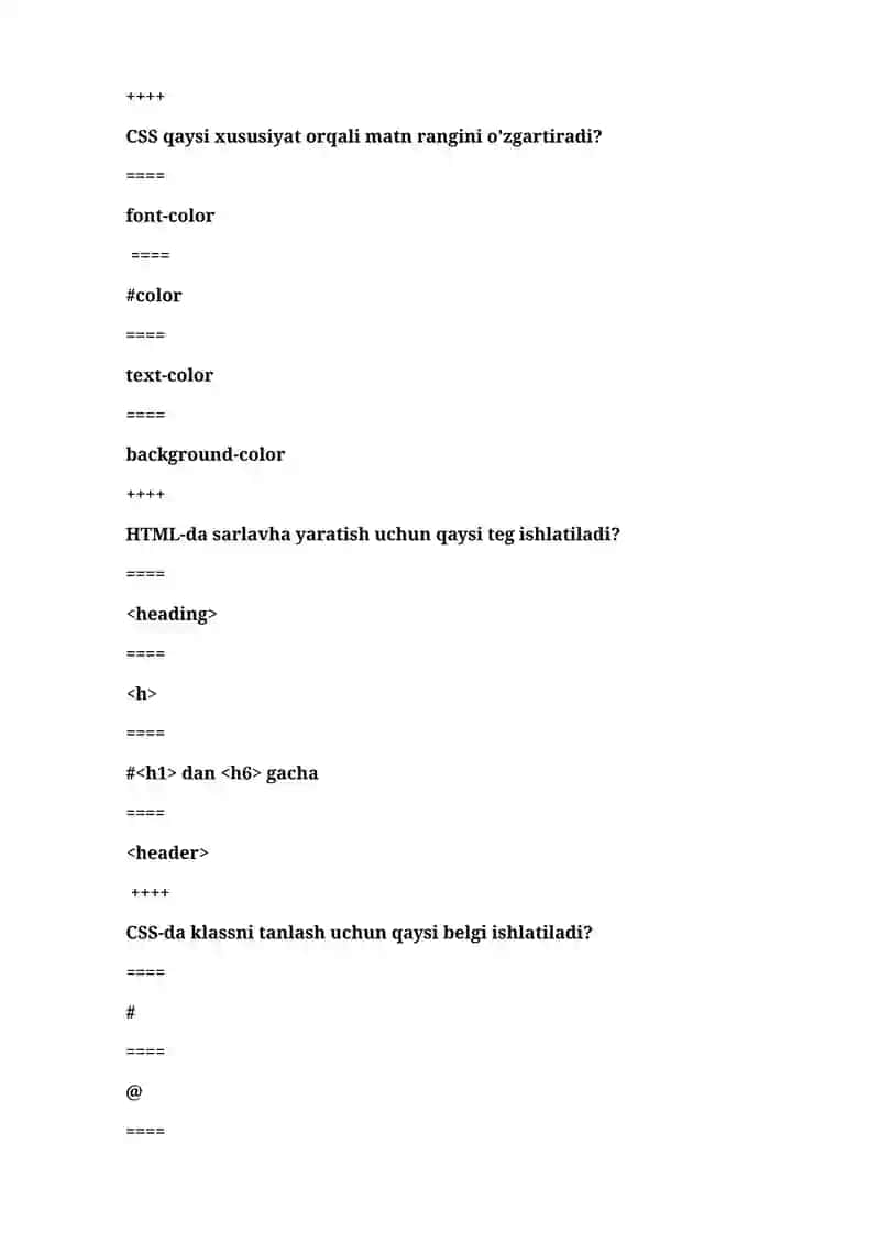 CSS nimaning qisqartmasidir? 2