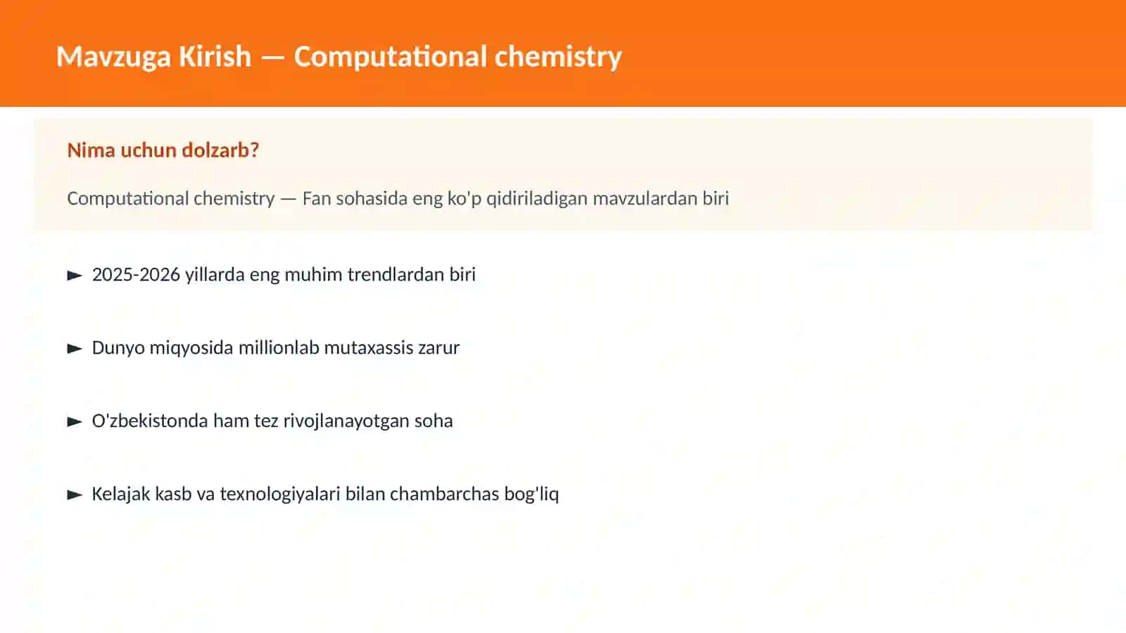 Computational chemistry 2