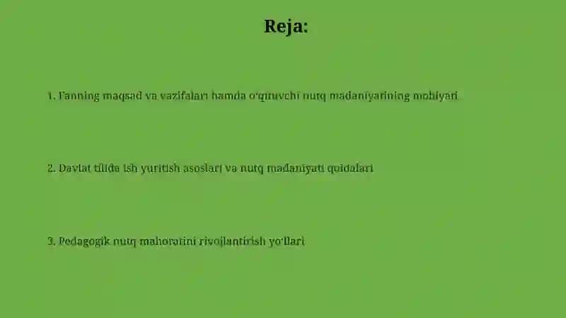 Oʻqituvchi nutuq madaniyati va davlat tilida ish yuritish fanini maqsadvavazifalari 2