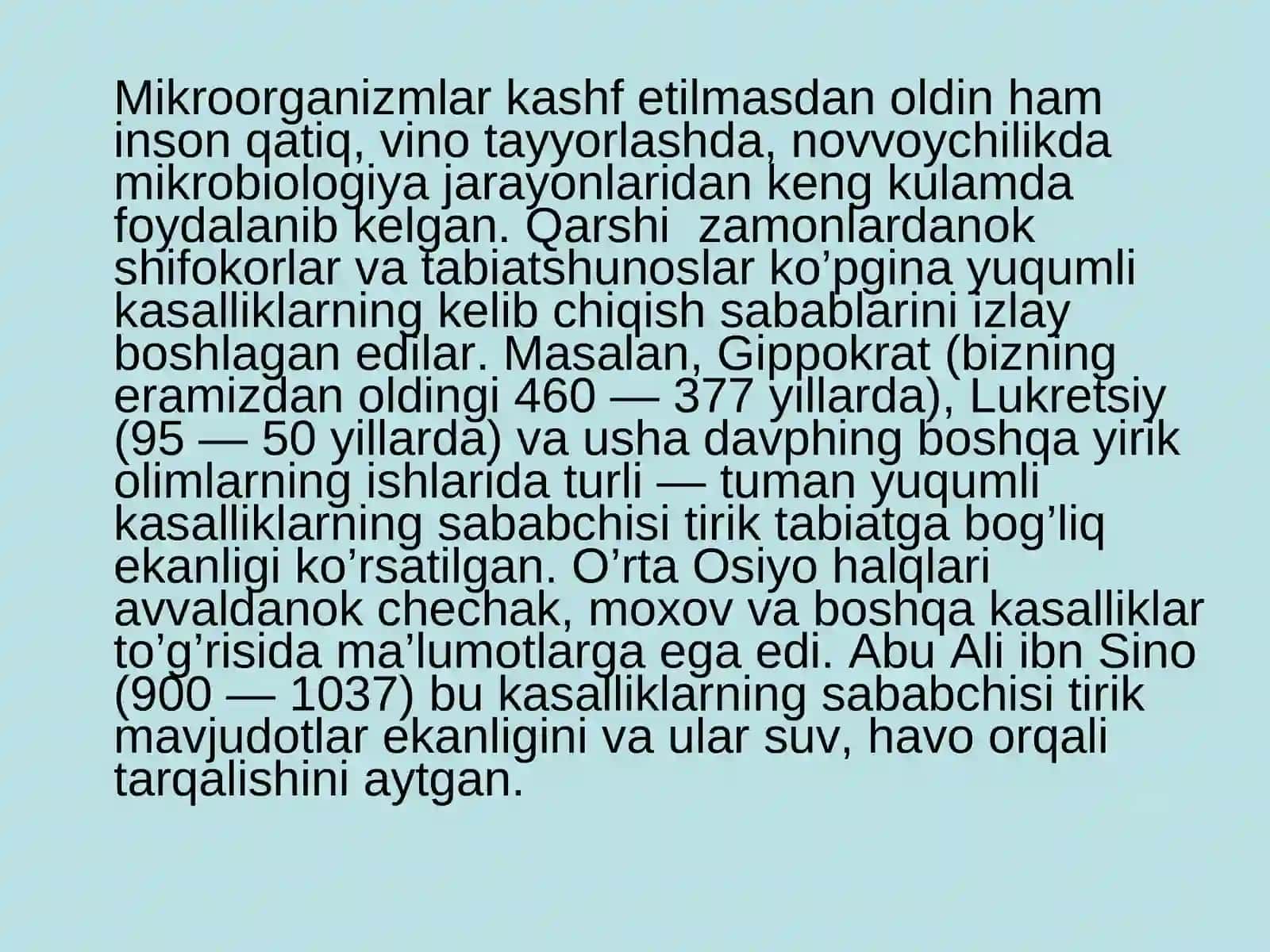 Mikrobiologiyaning paydo bo‘lishi va rivojlanish tarixi 2