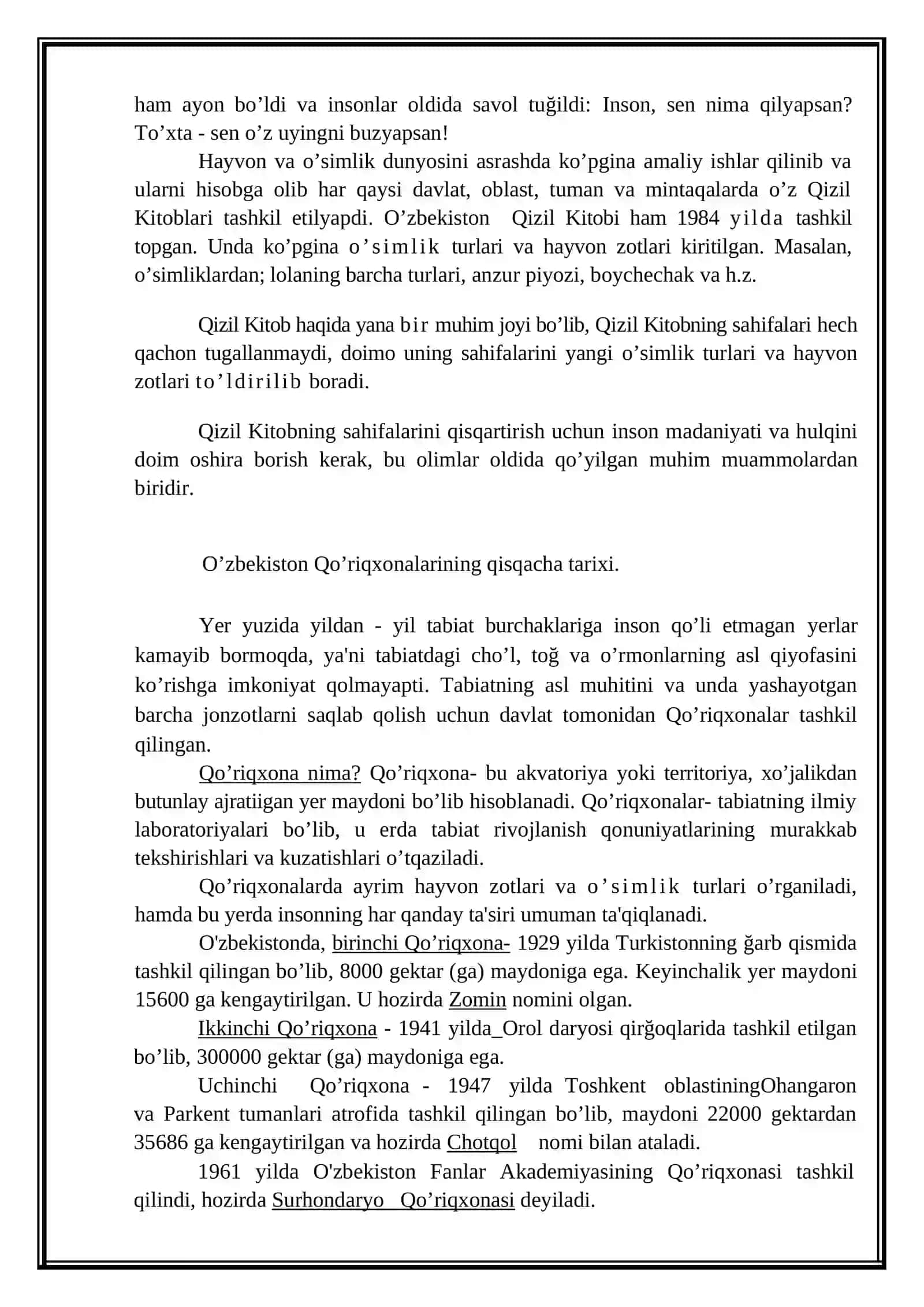 Qizil Kitob va uning ahamiyati 2