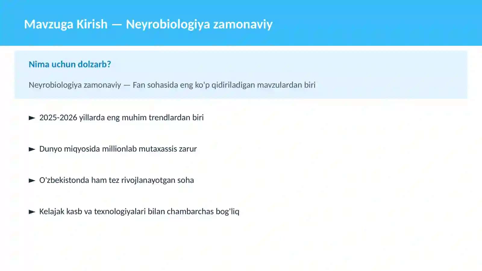 Neyrobiologiya zamonaviy 2