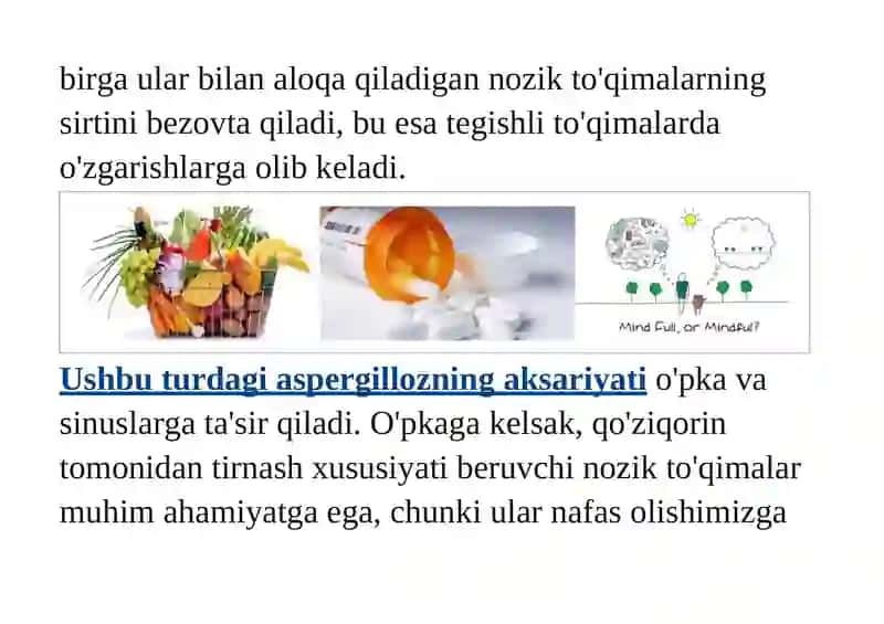 Aspergillozning davolash usullari 2