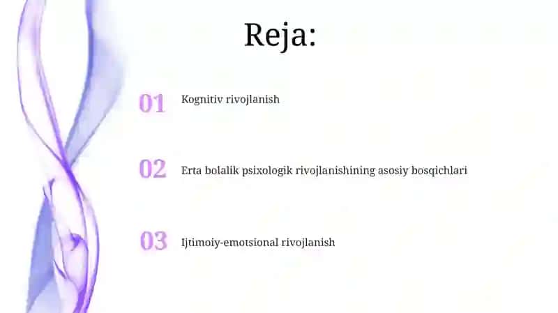 Erta bolalik psixologik rivojlanish 2