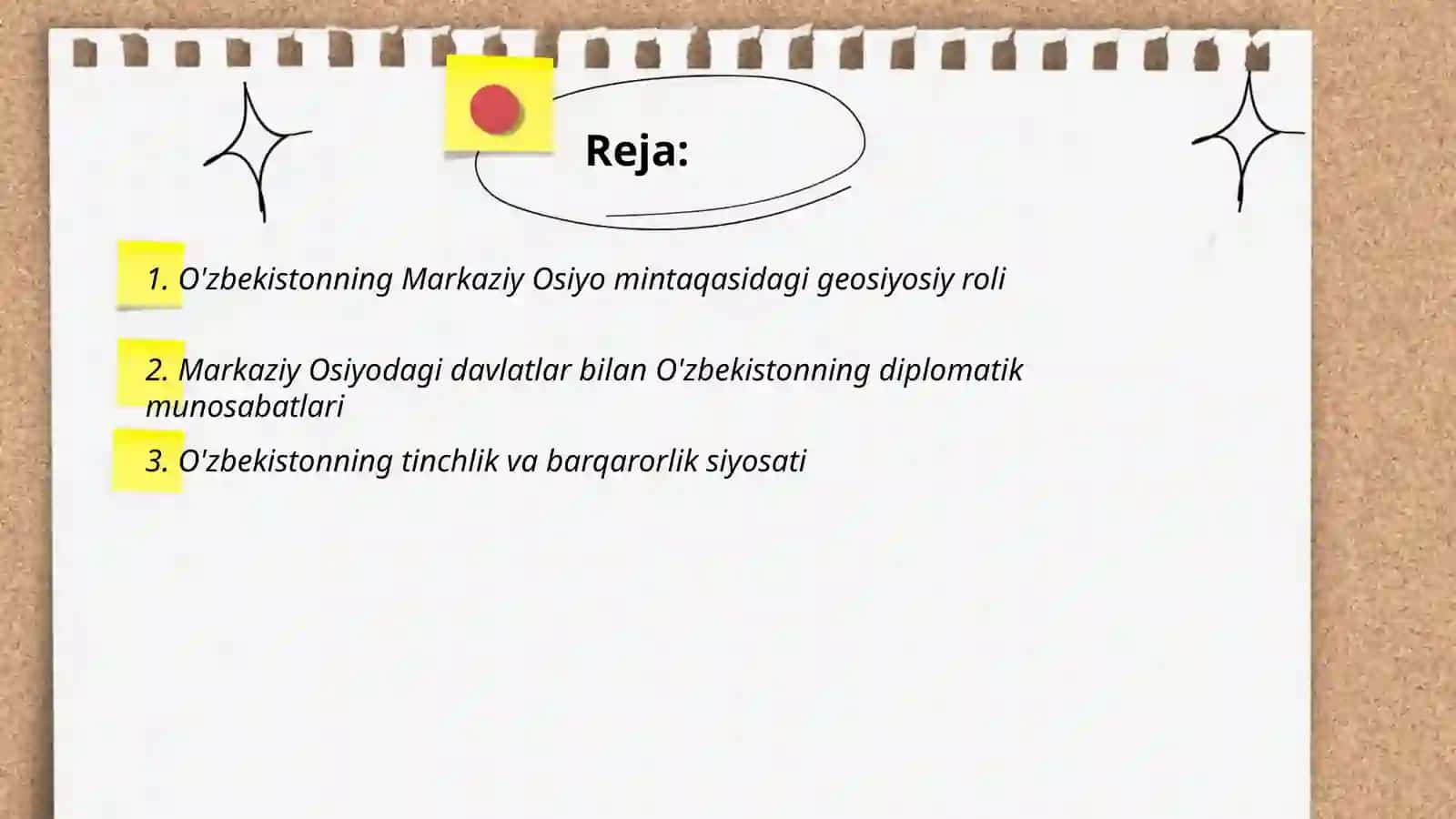 O'zbekistoning Markaziy Osiyoda tinchlik va barqarorlikni taminlashdagi òrni 2