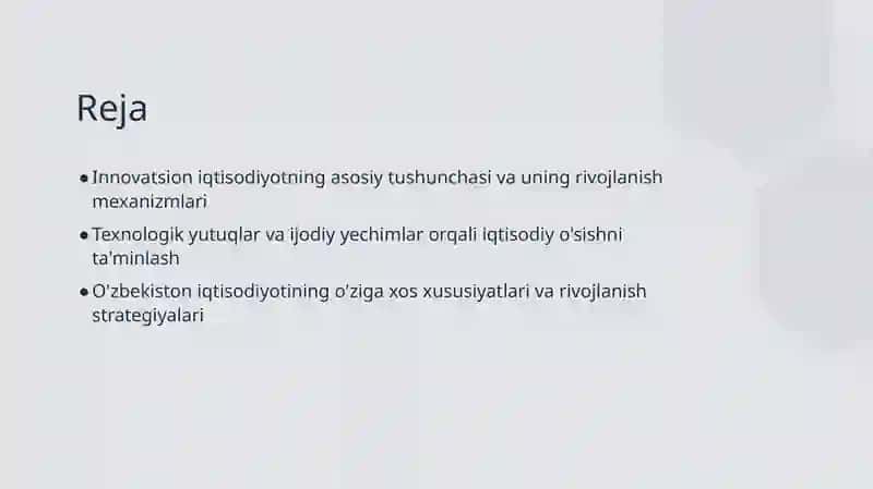 Innovatsion iqtisodiyot tushunchasi va o'ziga xos xususiyatlari 2
