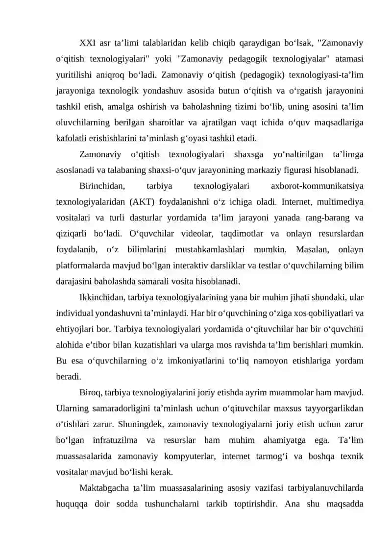 Tarbiya texnologiyalari 2