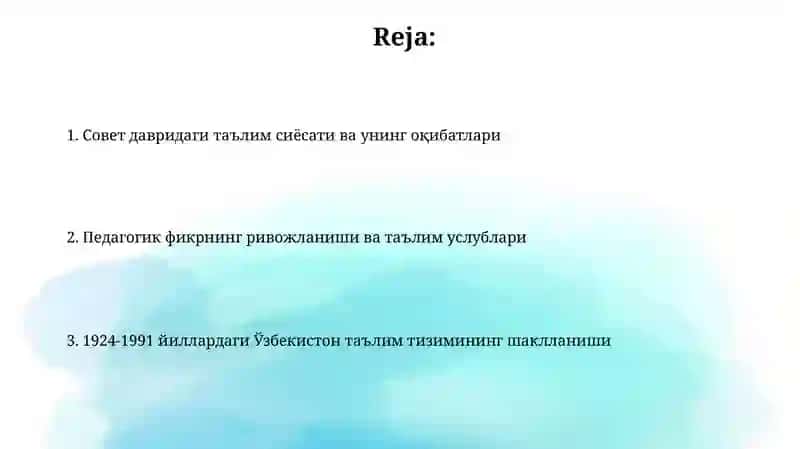 Pedagogika fikrlar va ta'lim uslublari 2