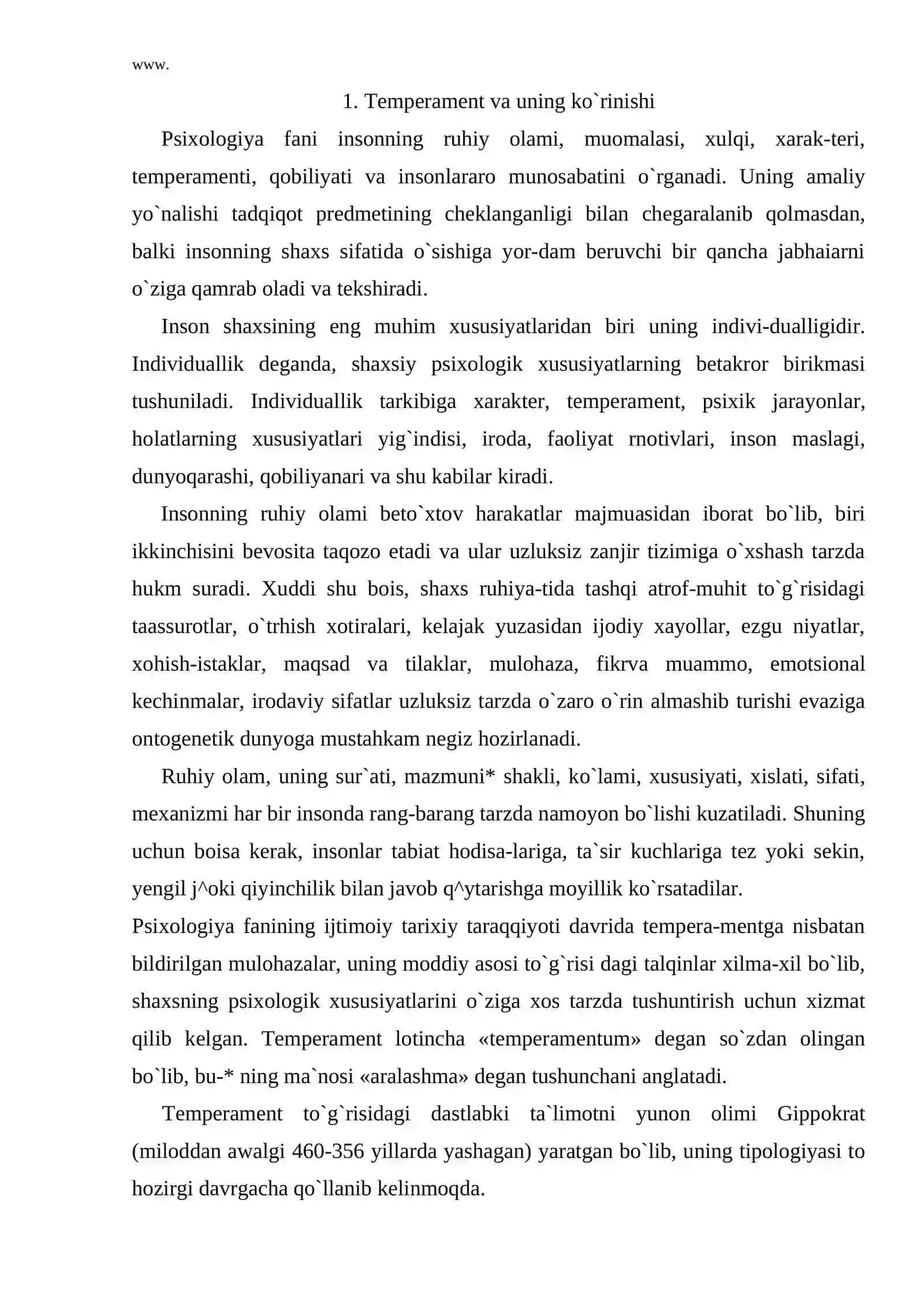 Temperament va uning ko`rinishi 2