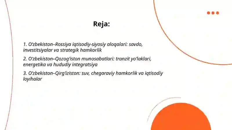 Oʻzbekistonning Mustaqil Davlatlar Hamdoʻstligi davlatlari bilan iqtisodiy-siyosiy aloqalari 2
