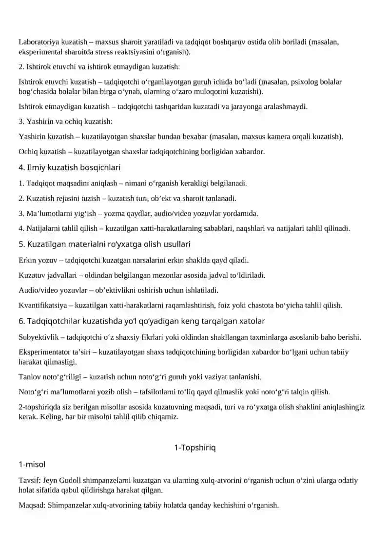 Psixologik tadqiqotlarda qo’llaniladigan usullarni turli mezonlar asosida tasniflash mumkin,rus psixologiyasi klassik olimi Boris Gerasimovich Ananyev(1907-1972) tomonidan taklif qilingan tasnifni taqdim eting 2