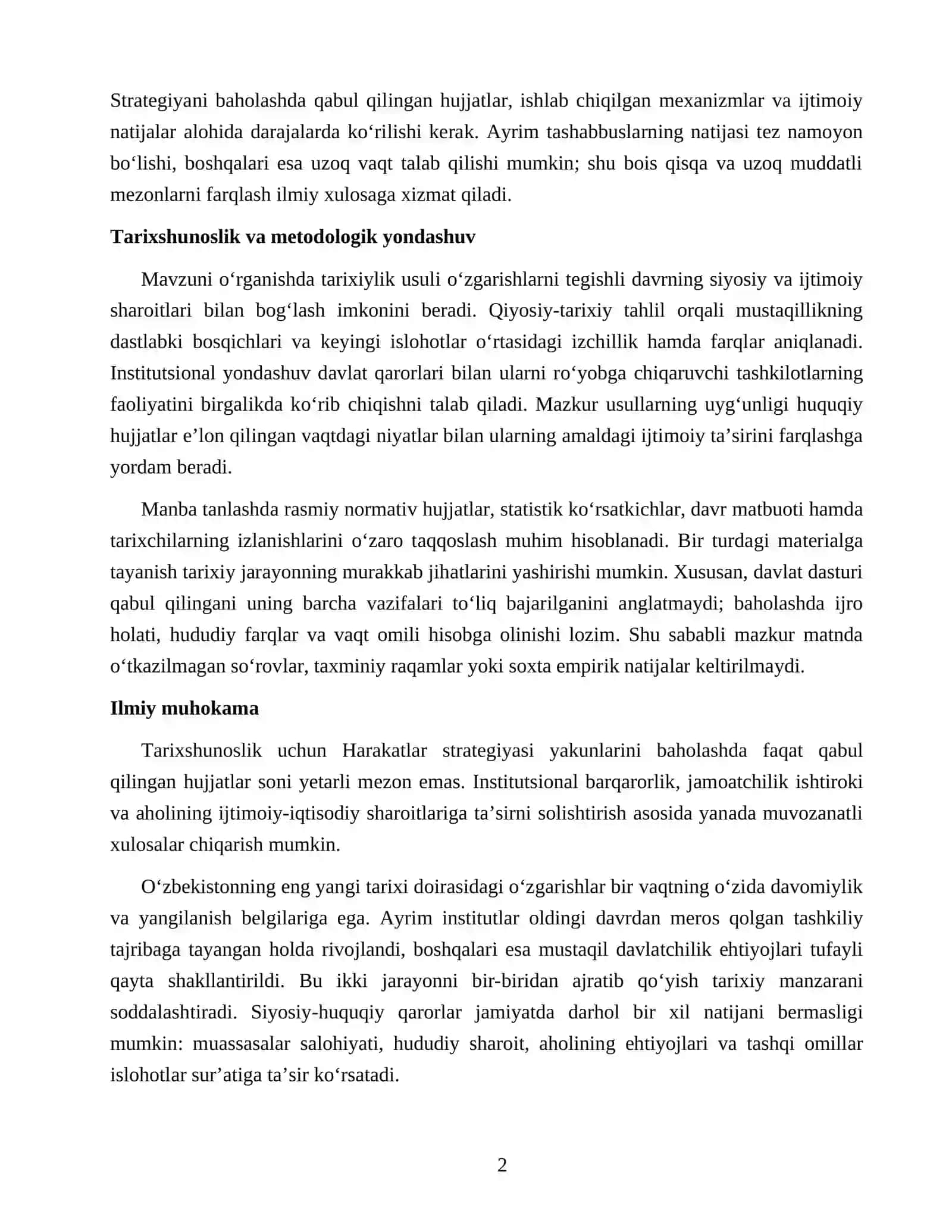 2017–2021-YILLARDAGI HARAKATLAR STRATEGIYASI VA ISLOHOTLAR JARAYONINING TARIXIY TAHLILI 2