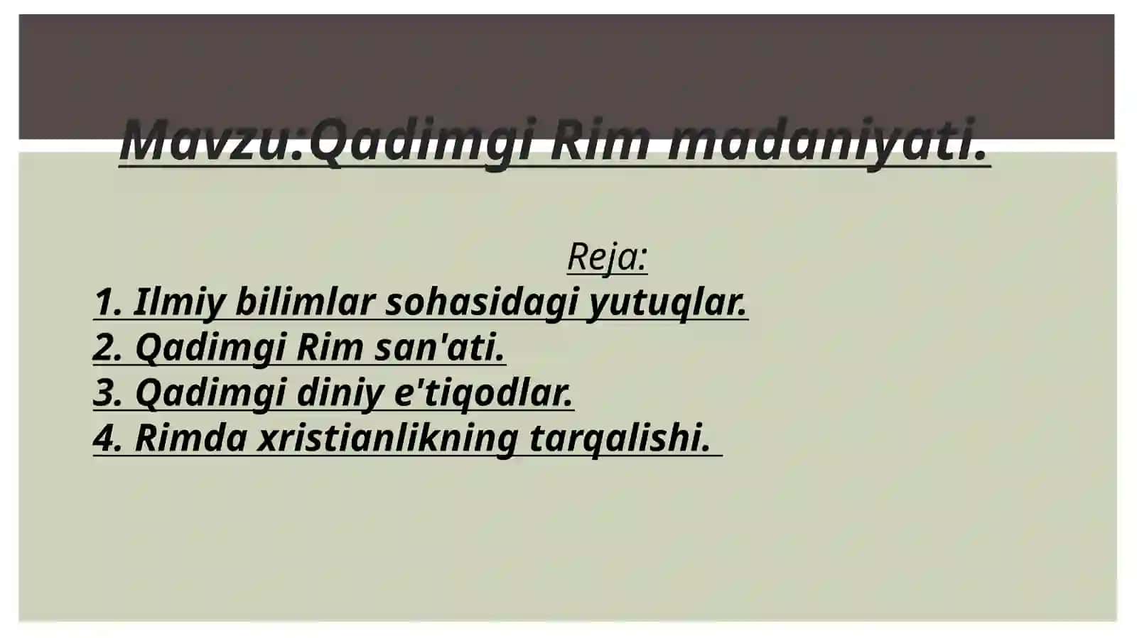 Qadimgi Rim madaniyati 2