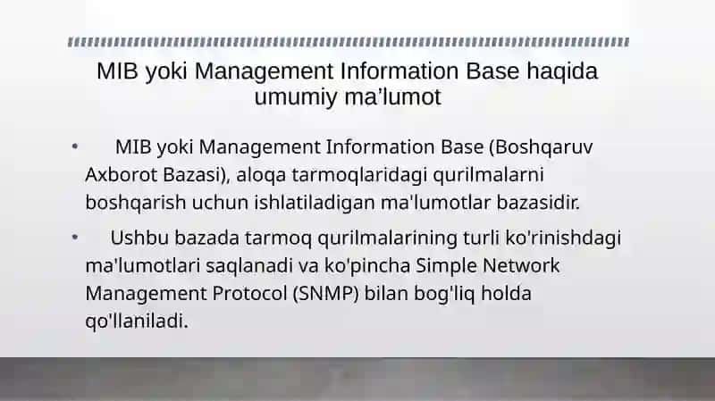 MIB nima uchun ishlatiladi? 2