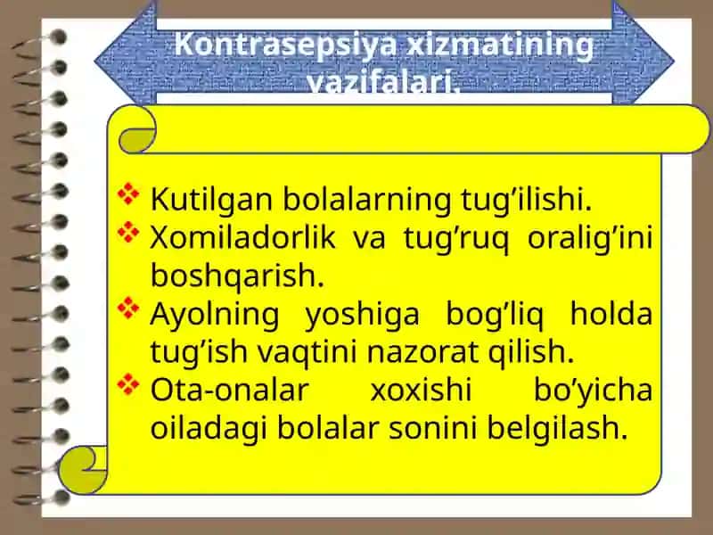 Kontrasepsiya xizmatining vazifalari 2