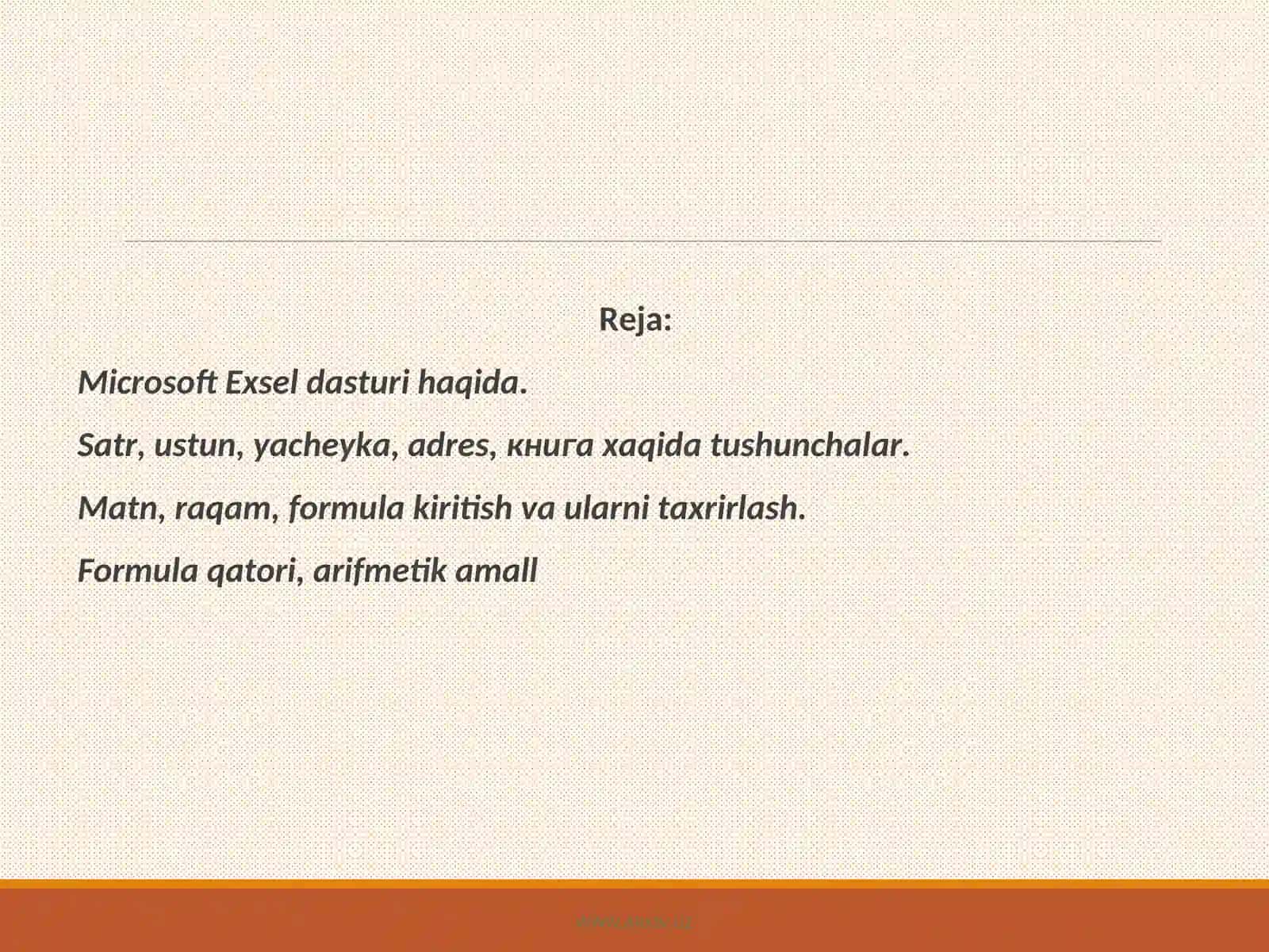 Microsoft Exsel dasturi 2