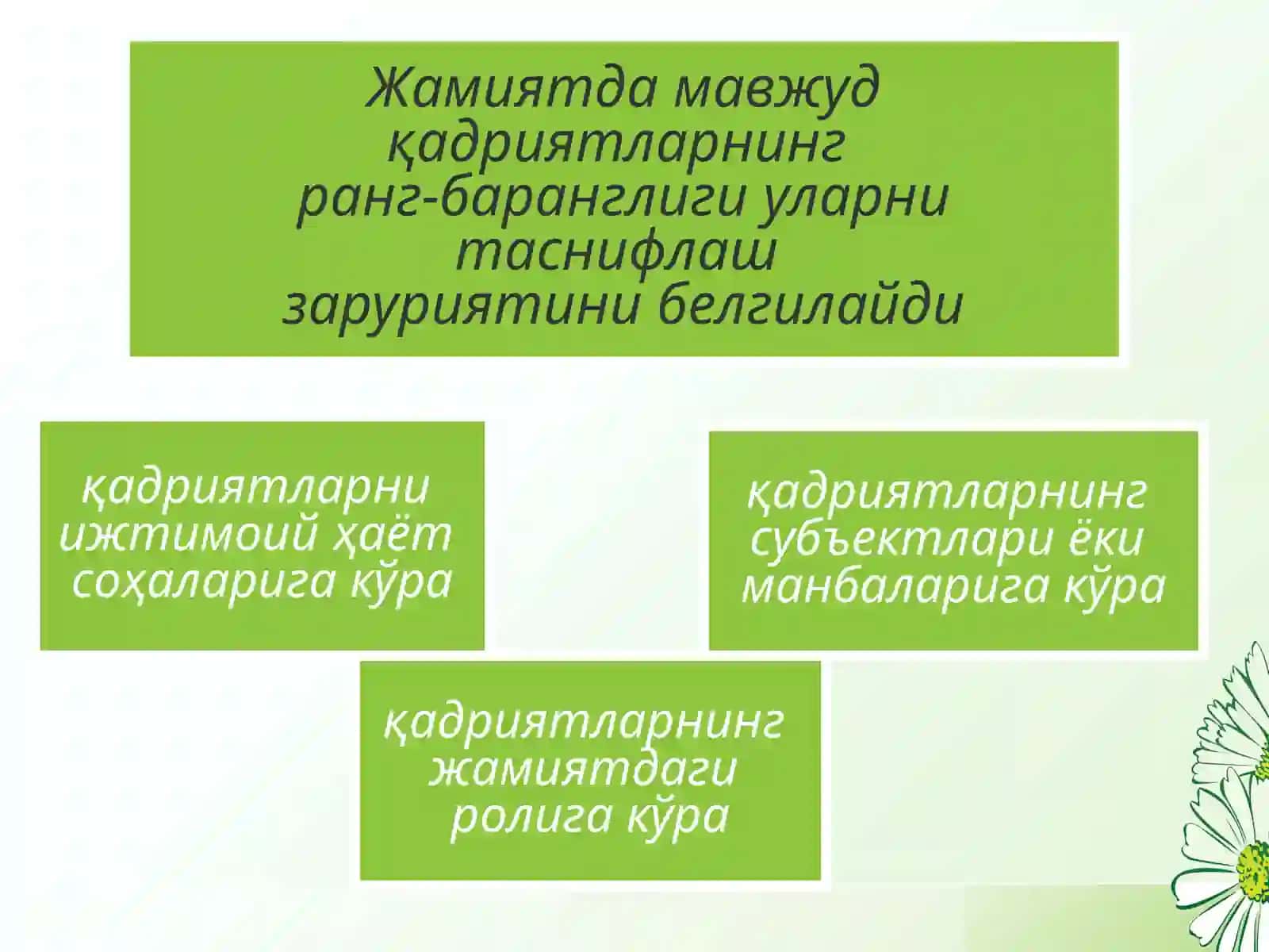 ҚАДРИЯТЛАР ФАЛСАФАСИ 2