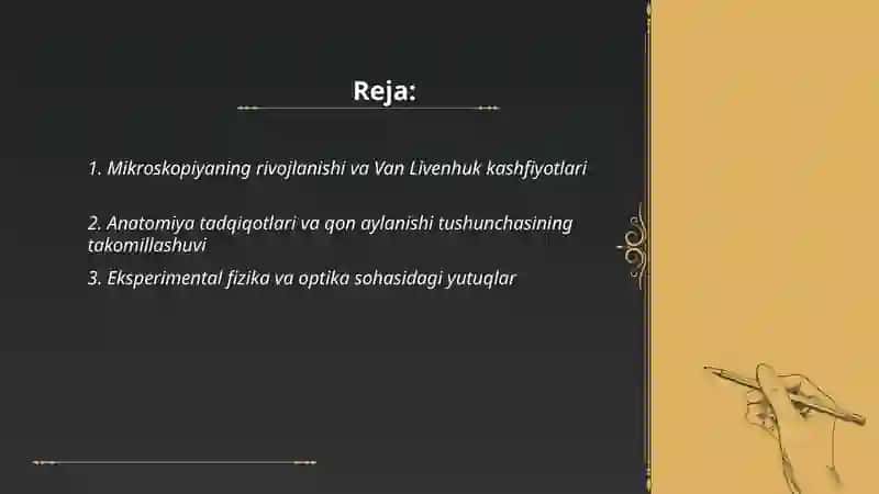 XVII asrning oxiri va XIX asirning boshlarida tibbiyotning va dunyoviy ilmlarning muvaffaqiyatlari 2