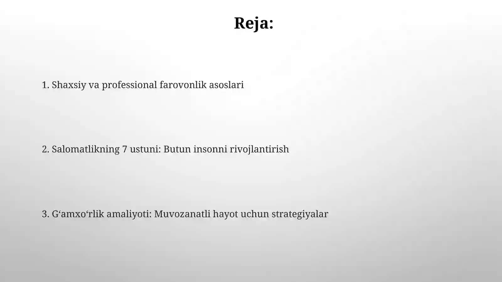 Shaxsiy va kasbiy sog’lomlashtirish qoidalari 2