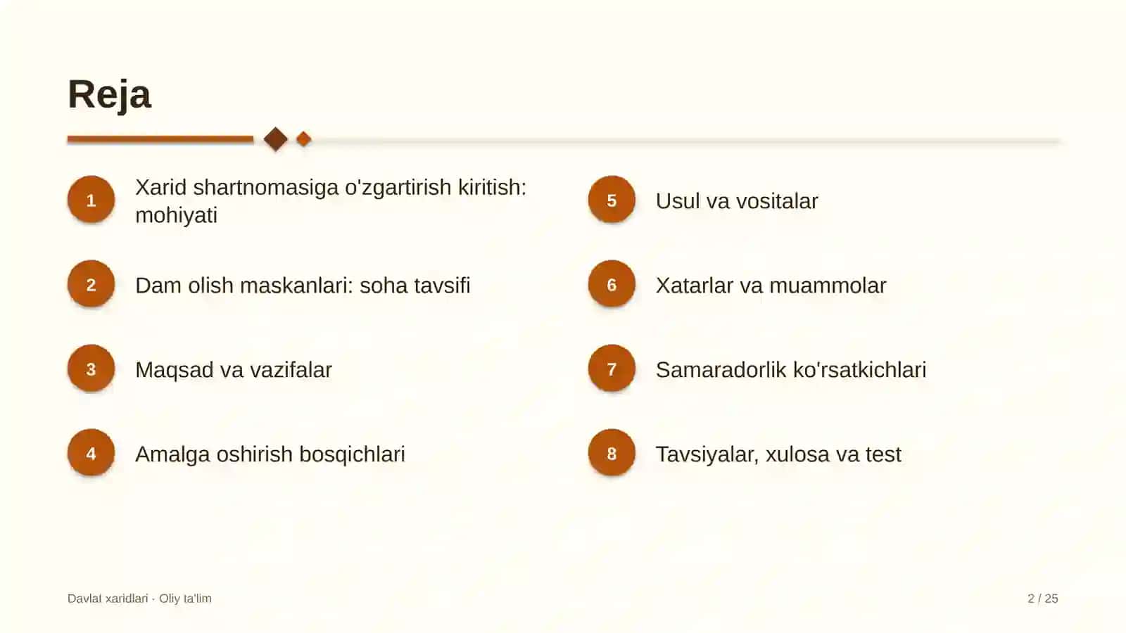 Dam olish maskanlarida xarid shartnomasiga o'zgartirishlar kiritish tartibi 2