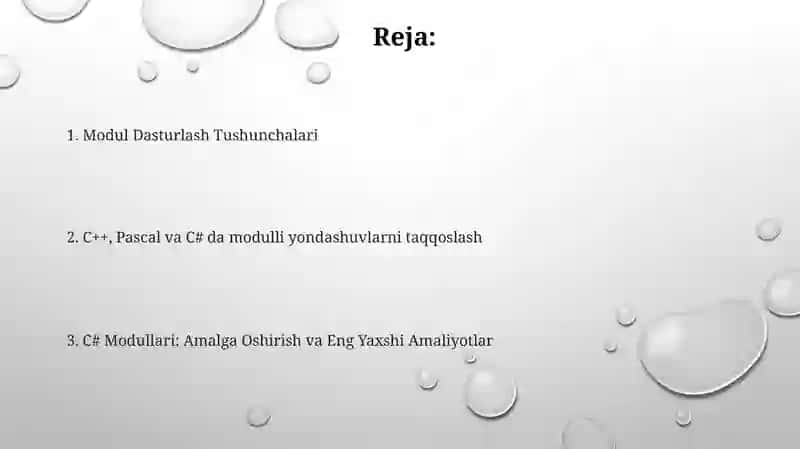 Modul Dasturlash Tushunchalari 2