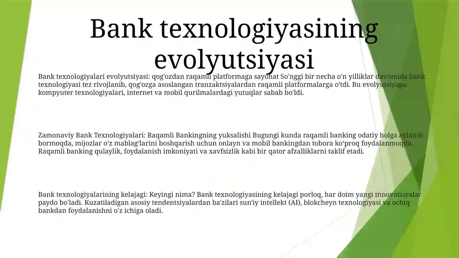 Zamonaviy Bank Texnologiyalari 2