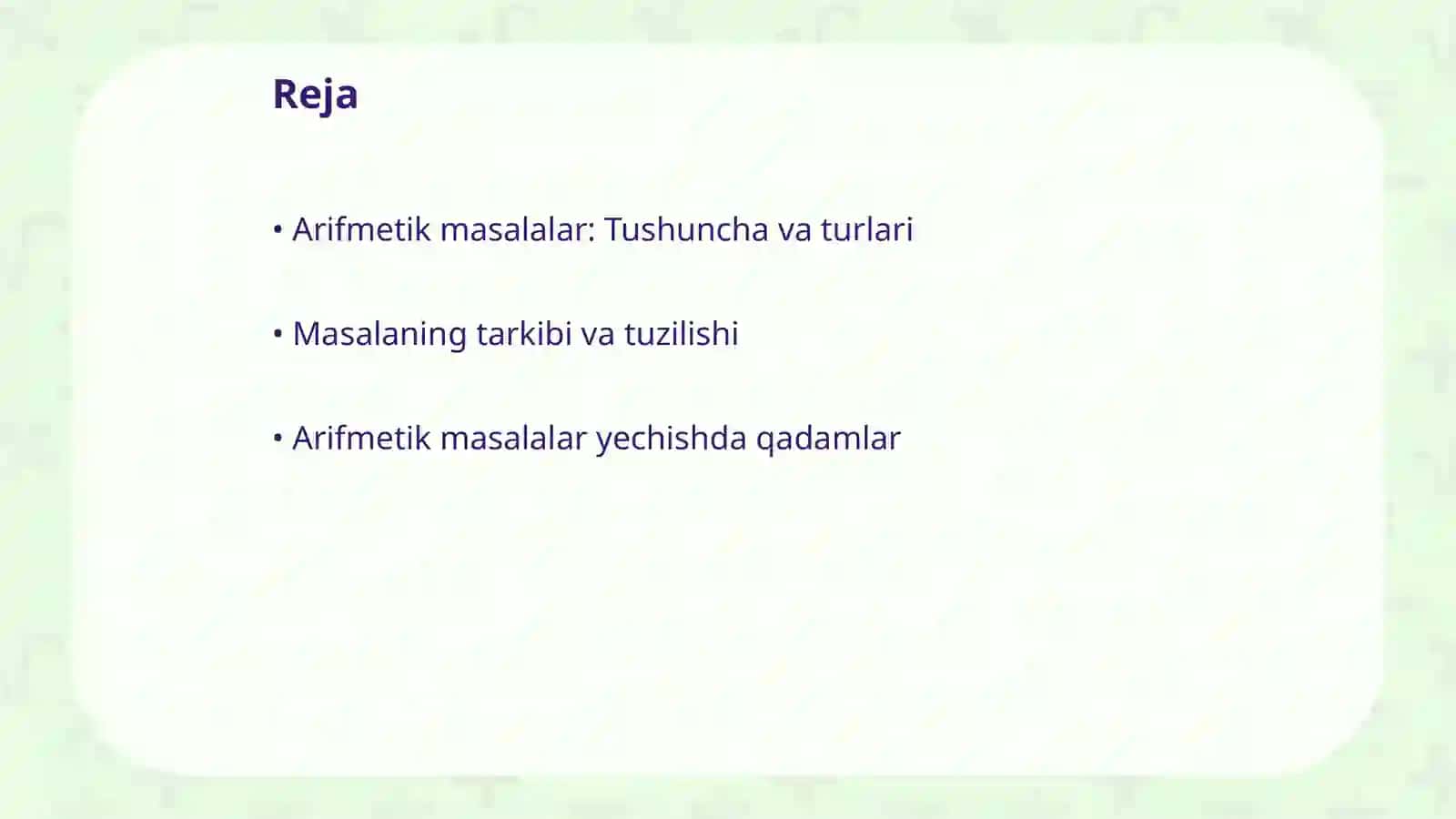 Arifmetik masalalar yechishga oʻrgatish metodikasi 2
