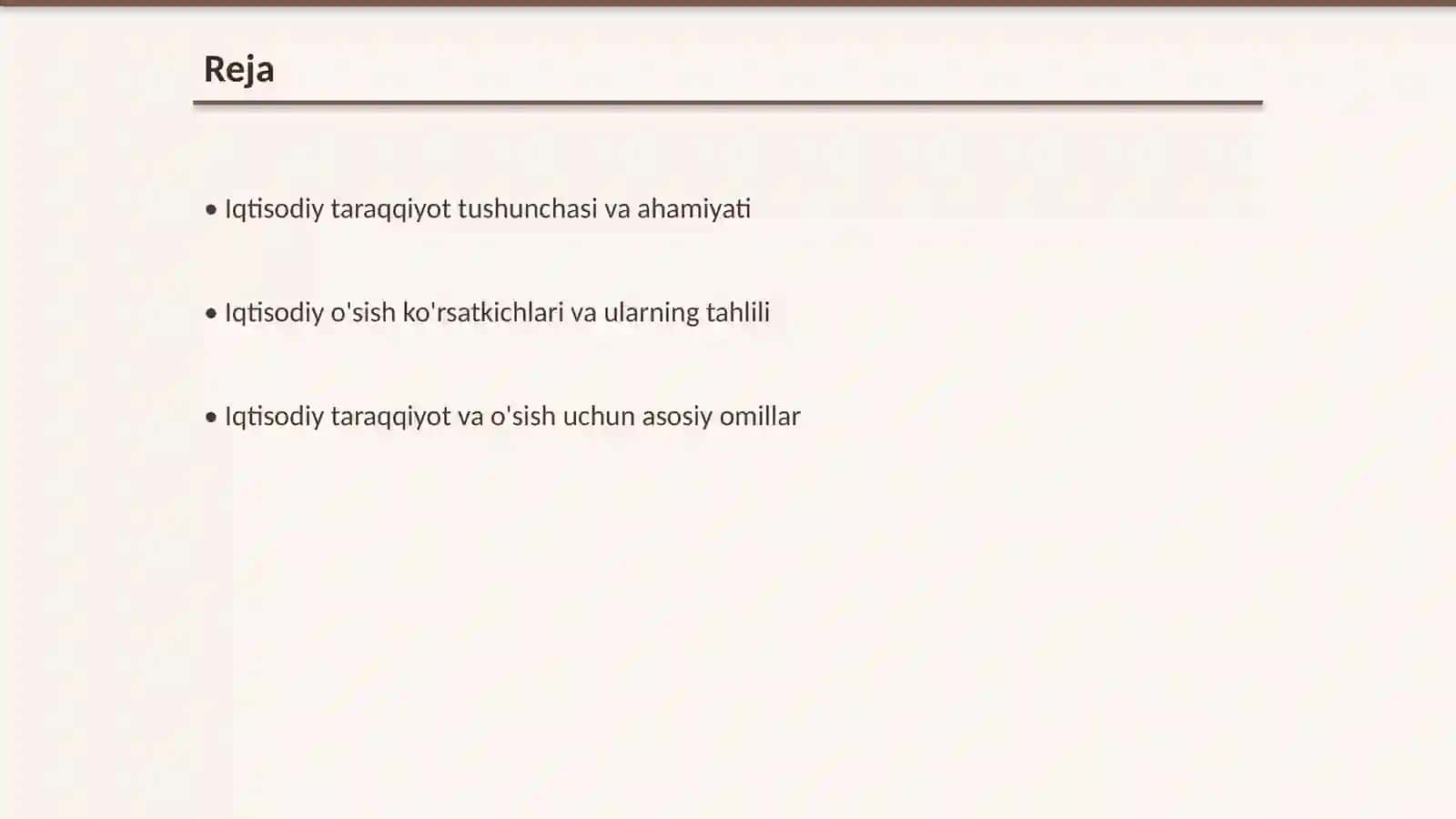 Iqtisodiy taraqqiyot va Iqtisodiy o’sish tendensiyasi 2