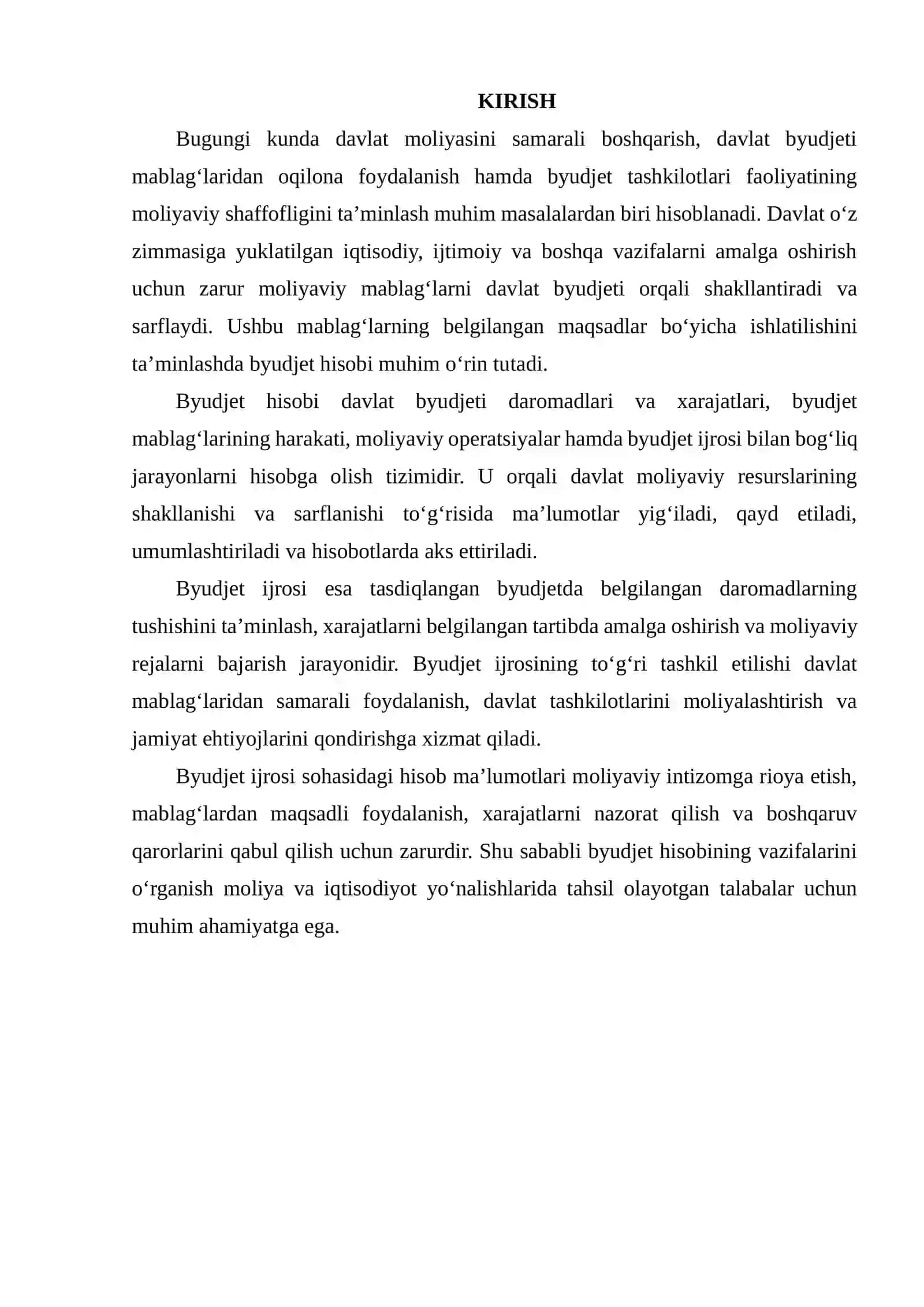 O‘QUV-ILMIY ADABIYOTLAR ASOSIDA BYUDJET HISOBINING BYUDJET IJROSI SOHASIDAGI VAZIFALARI 2