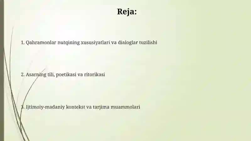 Asarning tili va uslubi 2