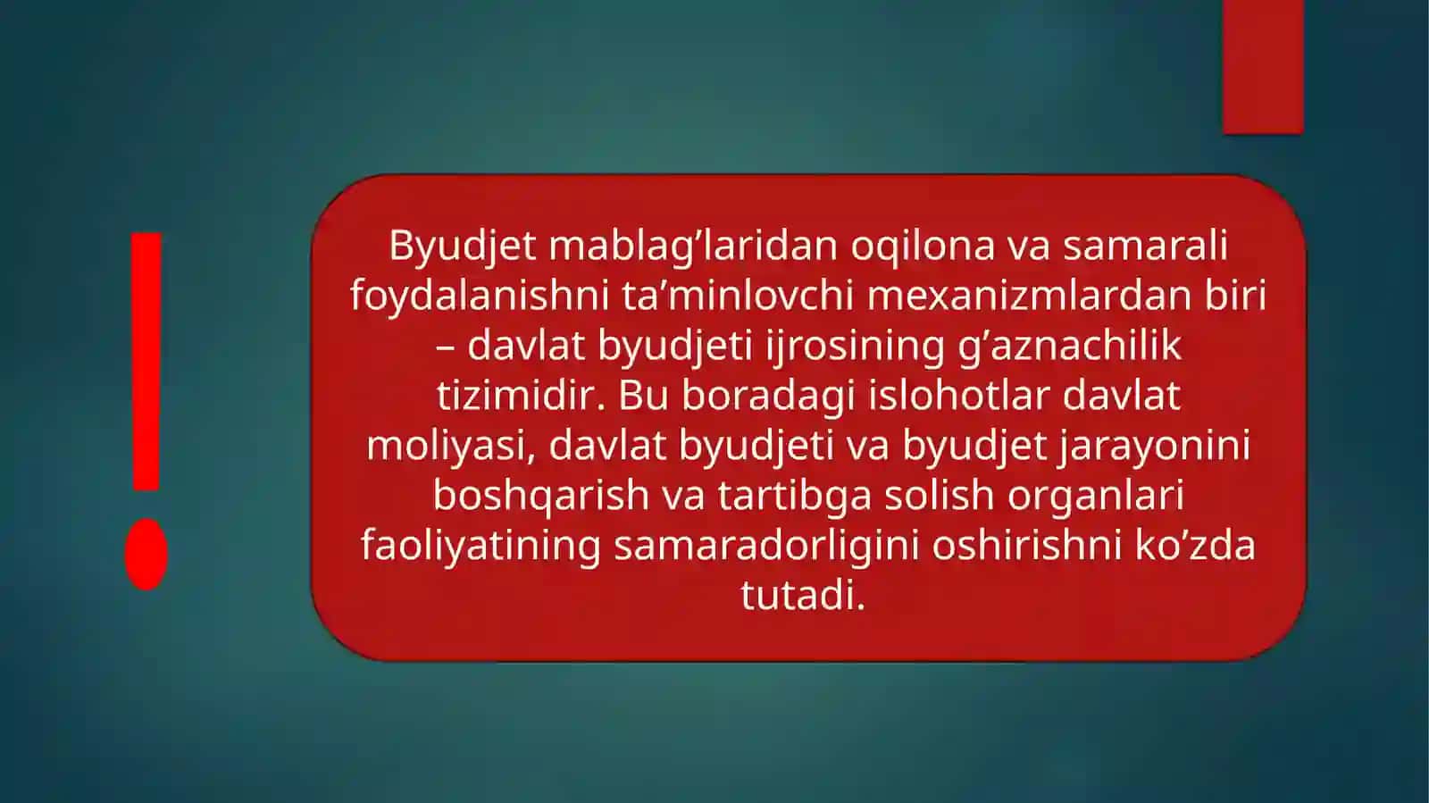 Davlat moliyasi boshqarishni islohoti 2