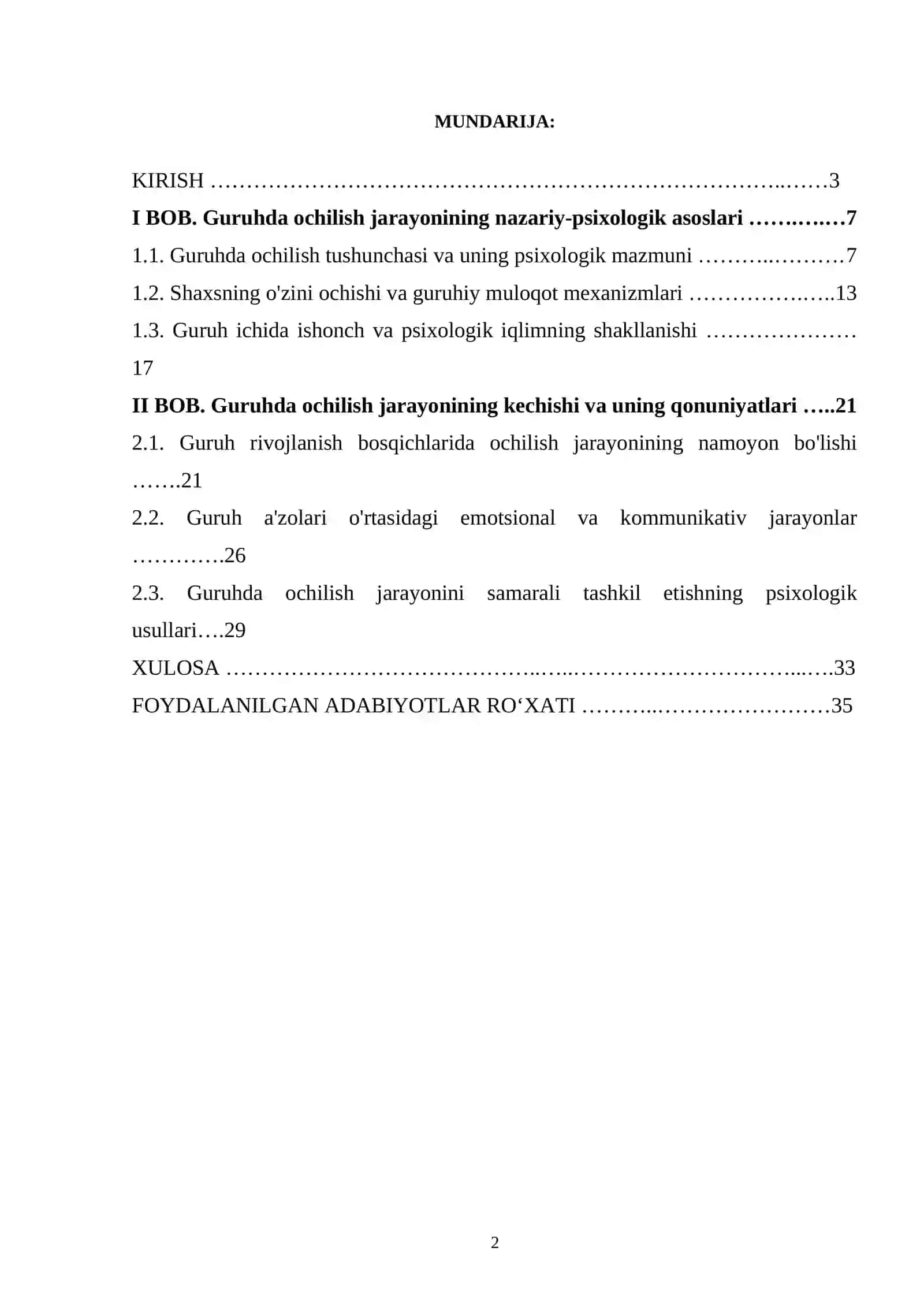 Guruhda 'ochilish' jarayonining psixologik qonuniyatlari 2