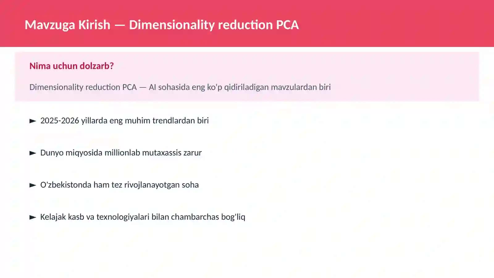 AI | MACHINE LEARNING ASOSLARI 2