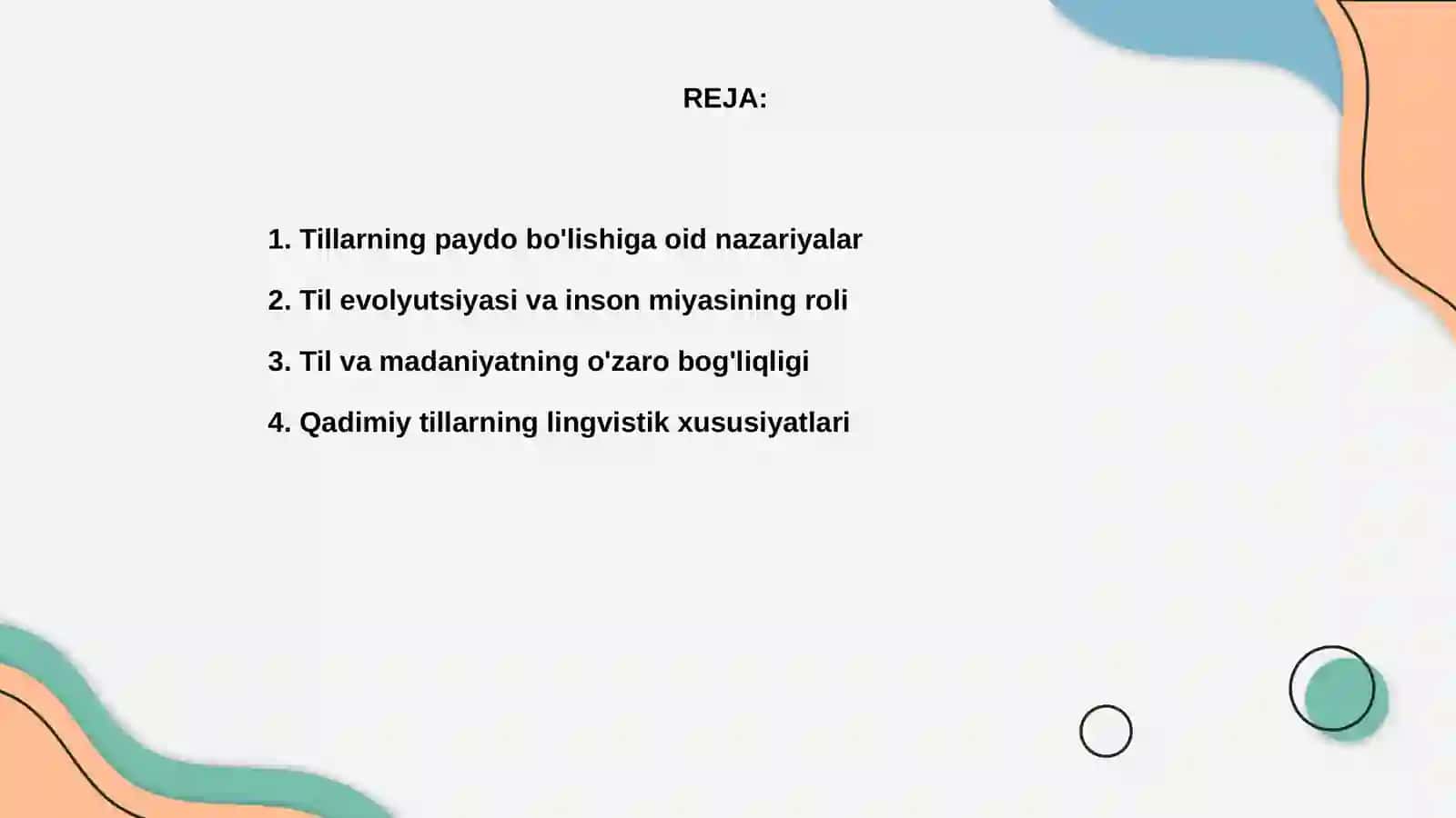 Tillarning paydo bo'lishi va taraqqiyoti 2