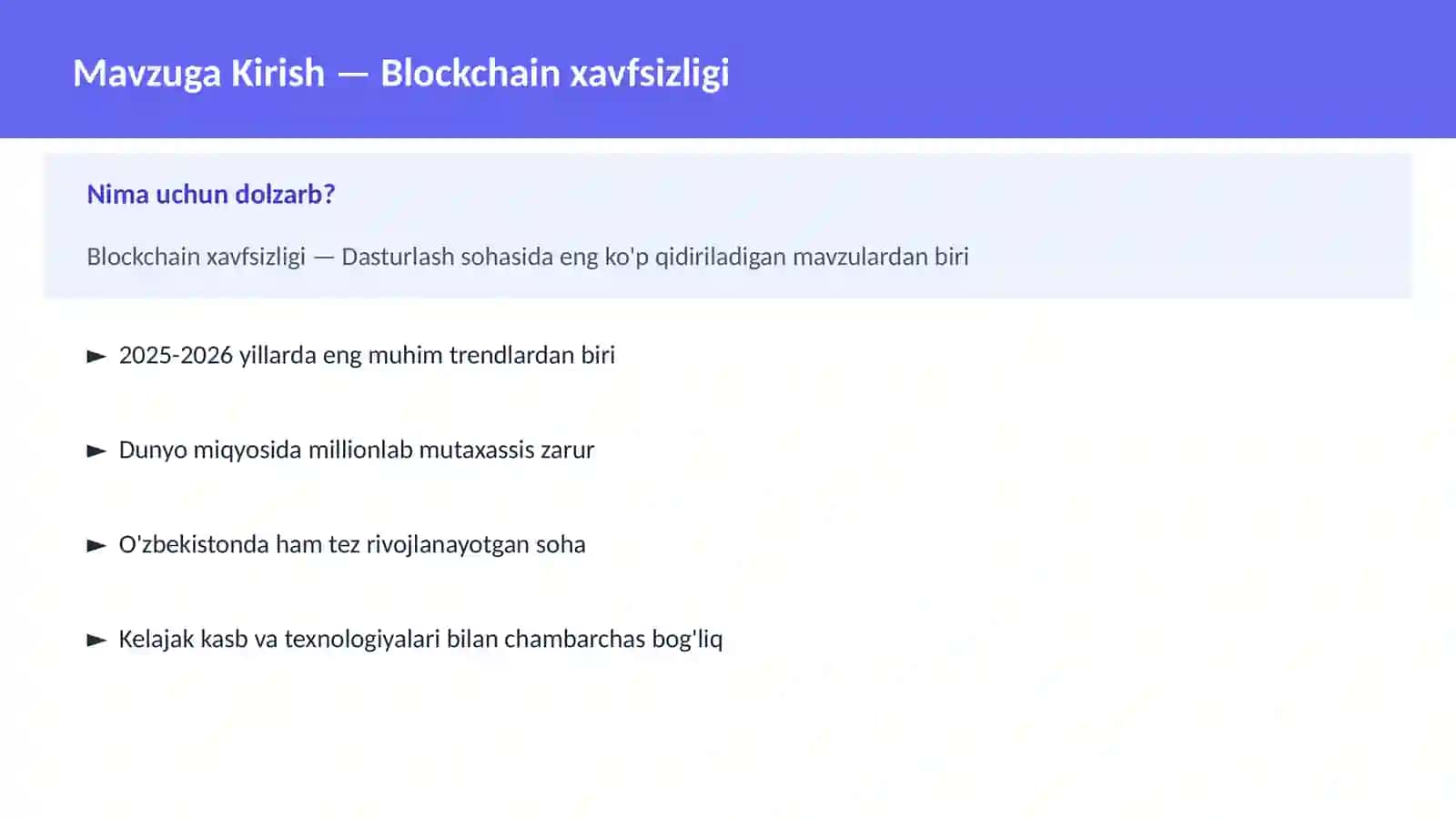 Blockchain xavfsizligi 2