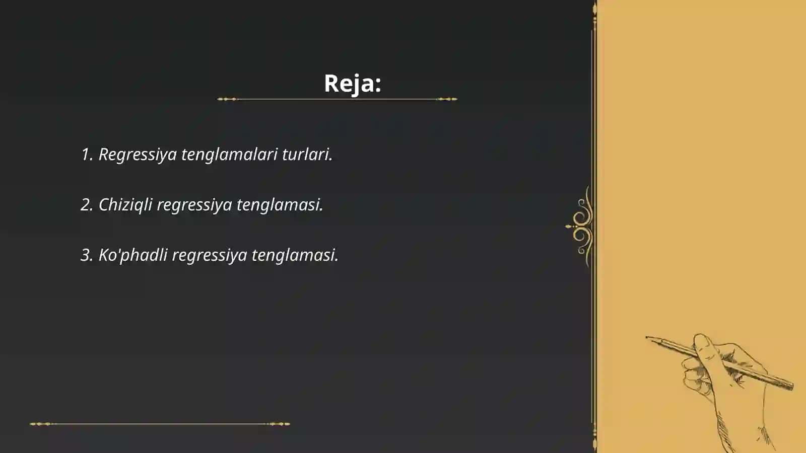 Regressiya tenglamasi 2