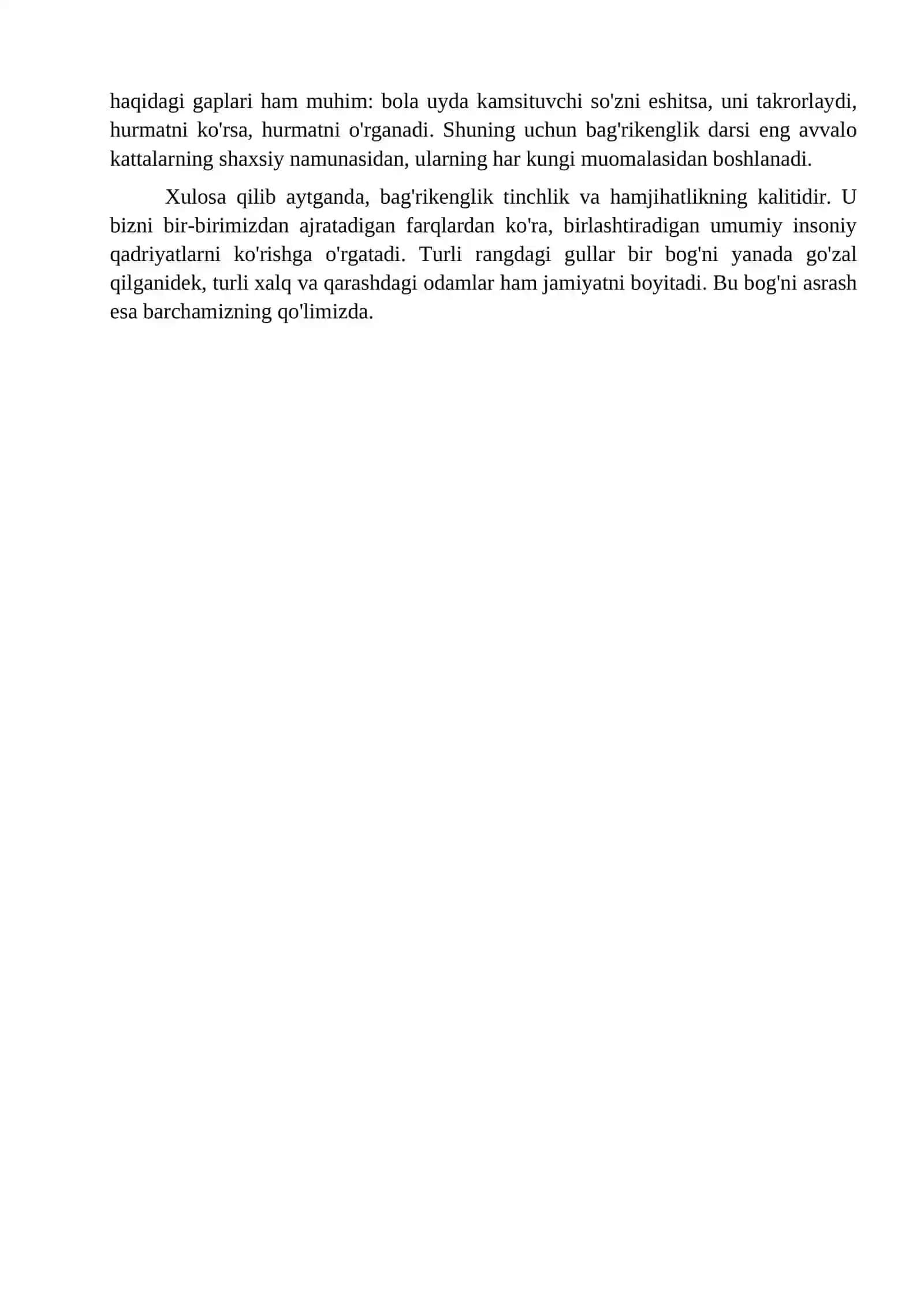Esse Bagrikenglik tinchlik kaliti 2