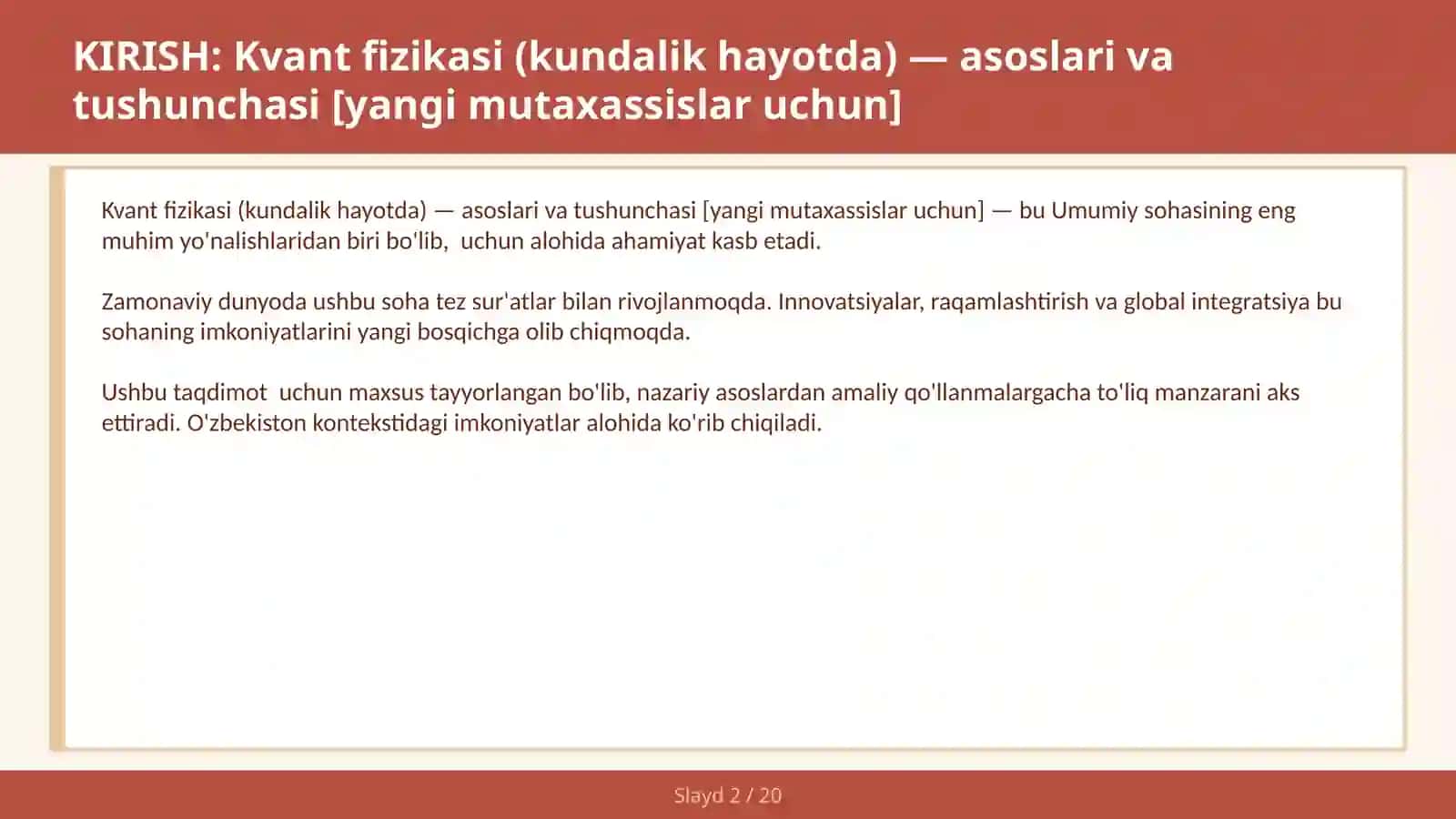 Kvant fizikasi (kundalik hayotda) — asoslari va tushunchasi [yangi mutaxassislar uchun] 2