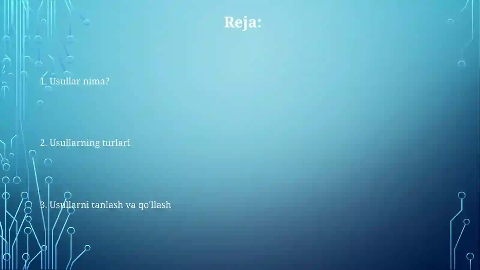 Metodlar 2