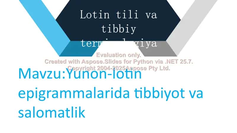 Yunon-lotin epigrammalarida tibbiyot va salomatlik 2
